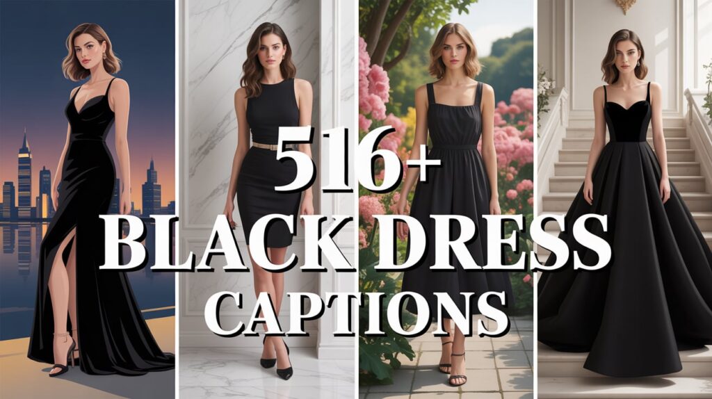 Black Dress Captions