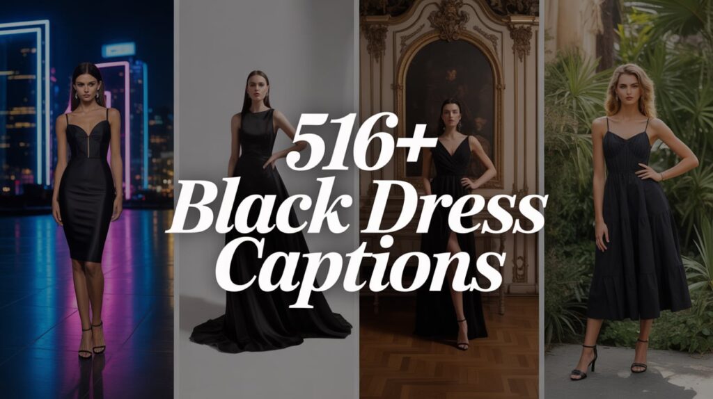 Black Dress Captions