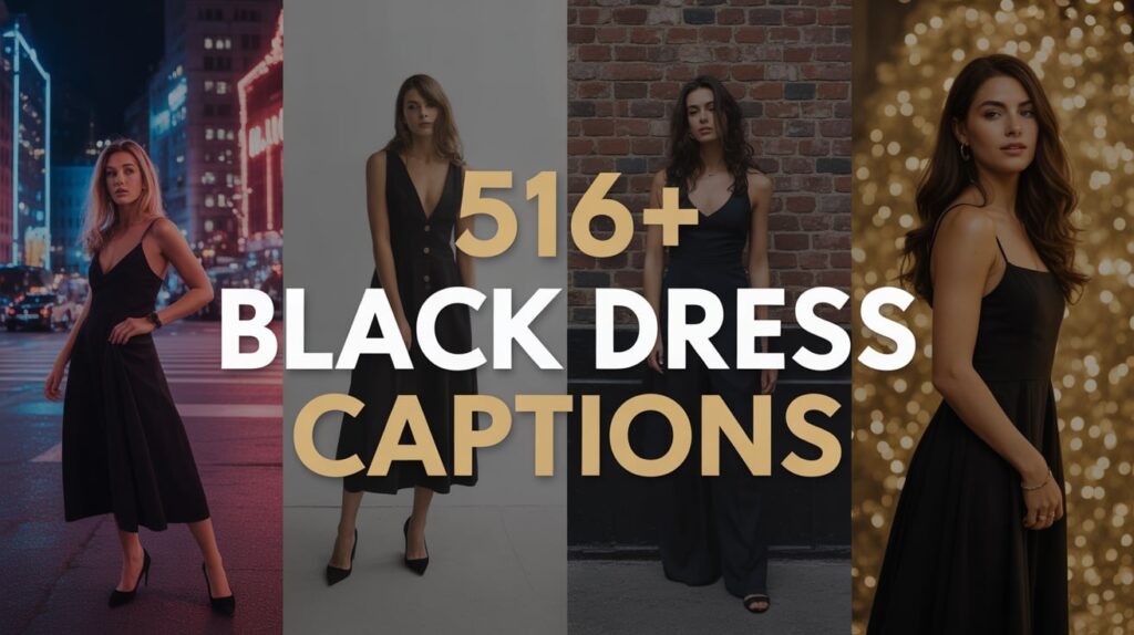 Black Dress Captions