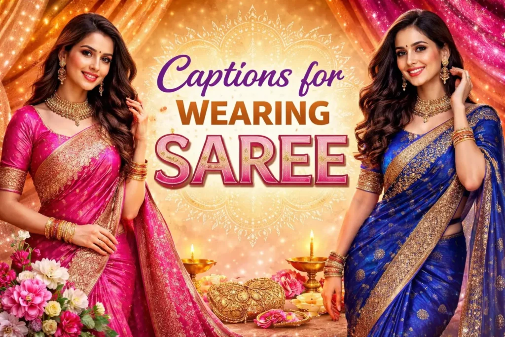 Captions for Wearing Saree
