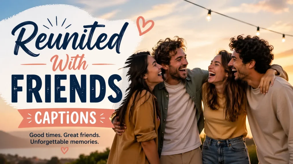 Reunited With Friends Captions