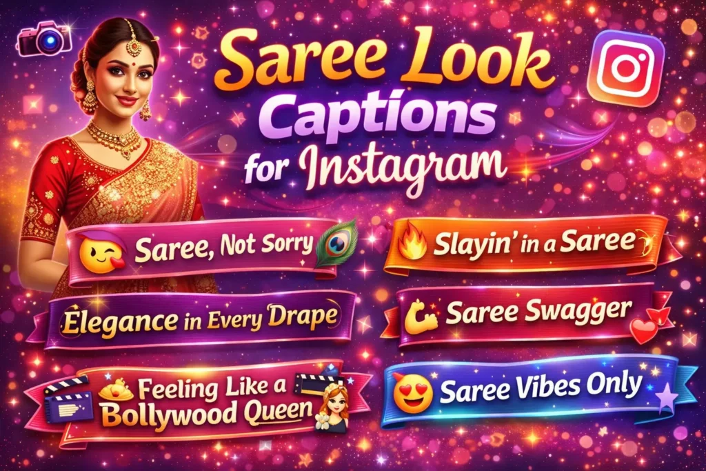 Saree Look Captions for Instagram