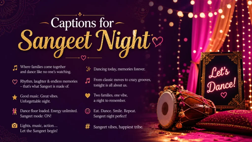 Captions for Sangeet Night