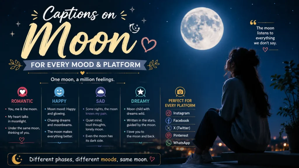 Captions on Moon