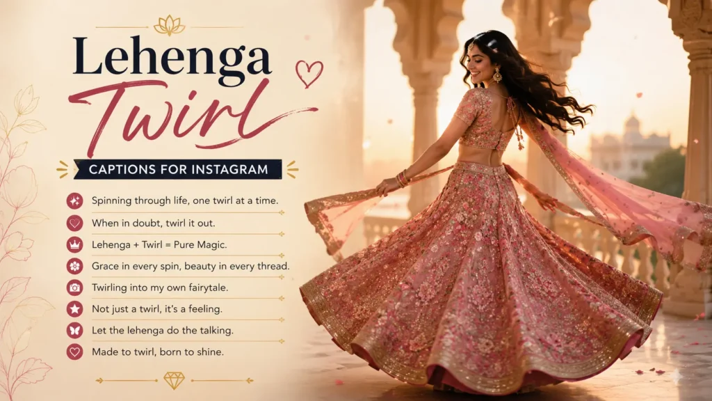 Lehenga Twirl Captions for Instagram