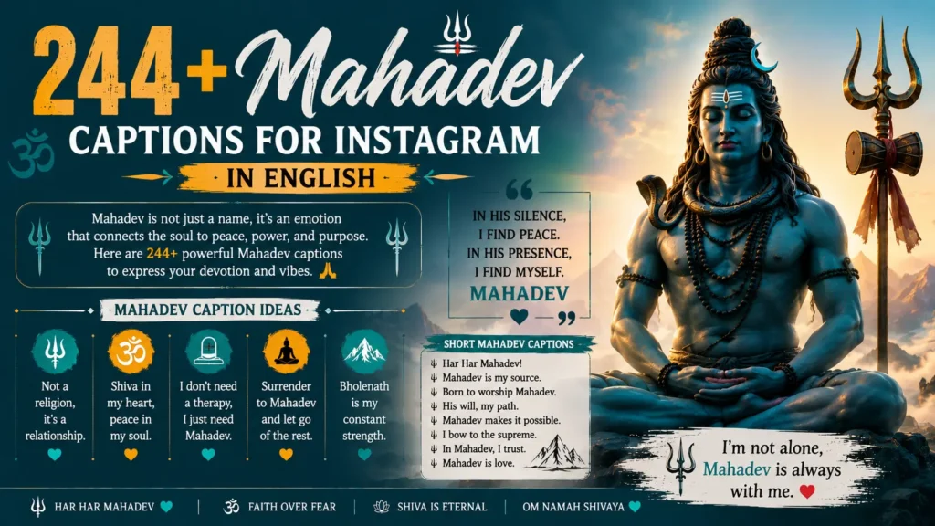 Mahadev Captions for Instagram in English