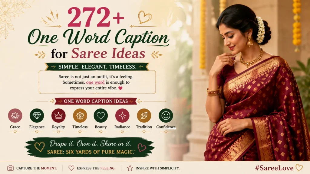 One Word Caption for Saree
