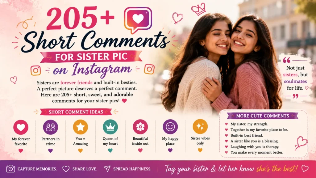 Short Comments for Sister Pic on Instagram