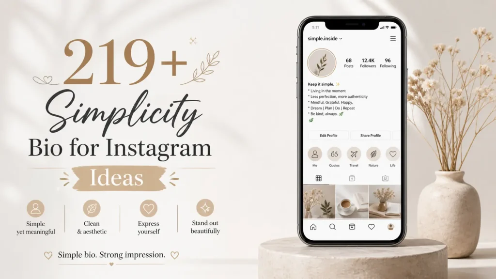 Simplicity Bio for Instagram