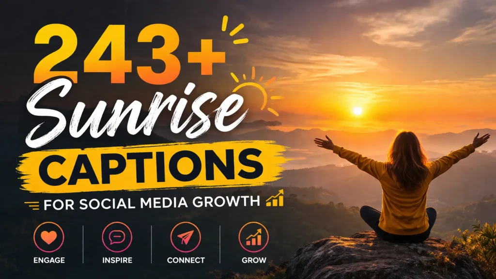Sunrise Captions for Social Media Growth