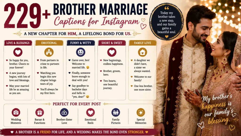 Brother Marriage Captions for Instagram