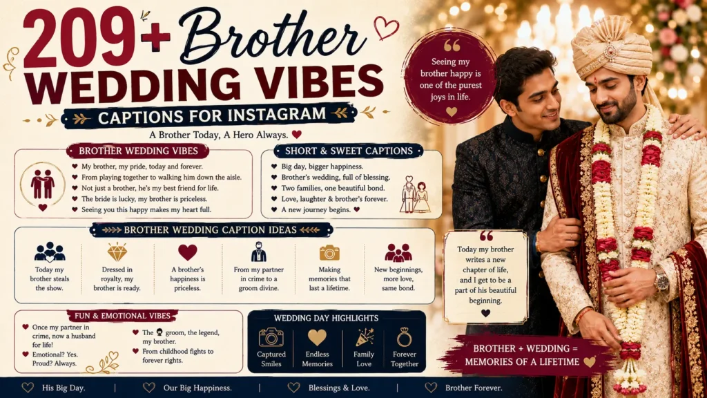 Brother Wedding Vibes Captions for Instagram