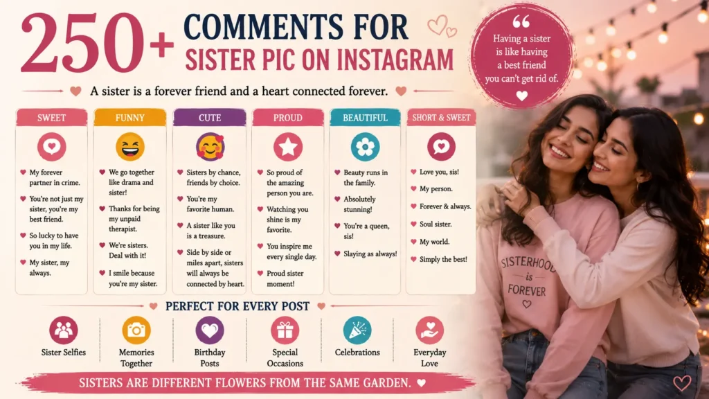 Comments for Sister Pic on Instagram