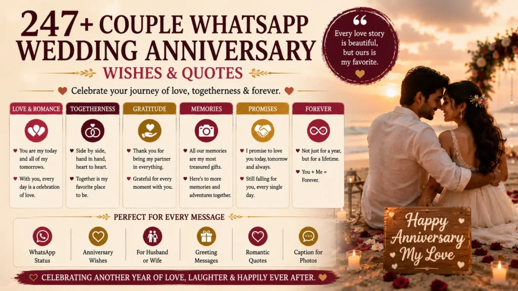 Couple WhatsApp Wedding Anniversary Wishes