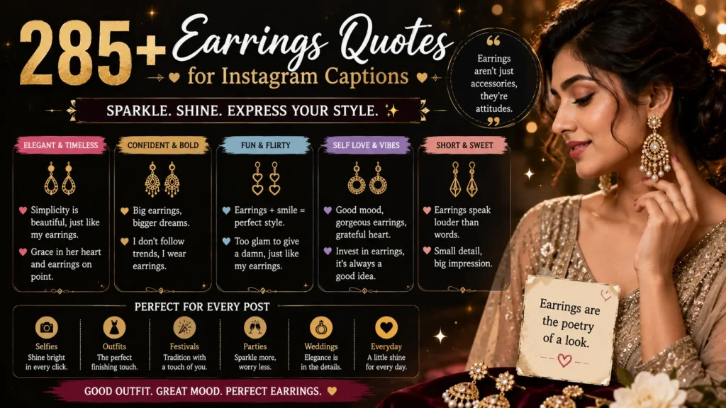 Earrings Quotes for Instagram