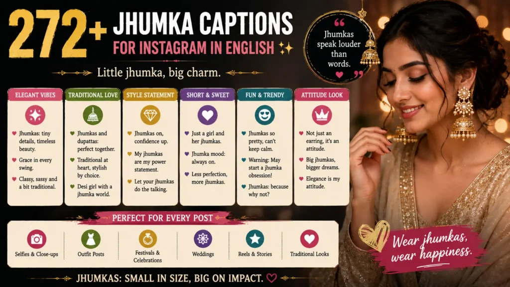 Jhumka Captions for Instagram in English