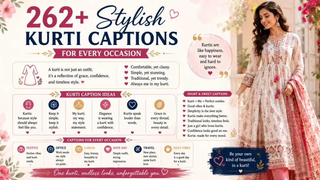 Kurti Captions