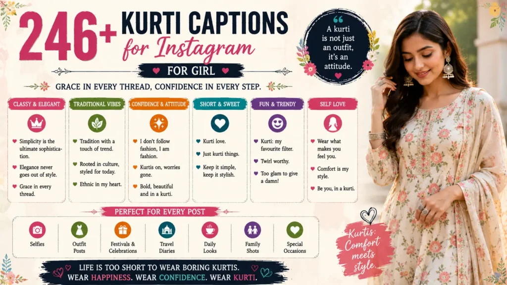 Kurti Captions for Instagram for Girl