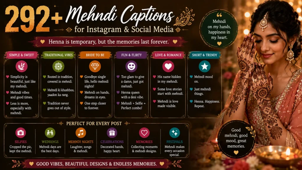 Mehndi Captions
